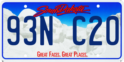 SD license plate 93NC20