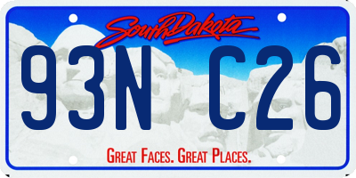 SD license plate 93NC26