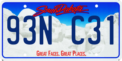 SD license plate 93NC31