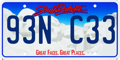 SD license plate 93NC33