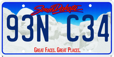 SD license plate 93NC34