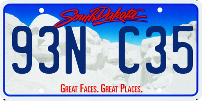 SD license plate 93NC35