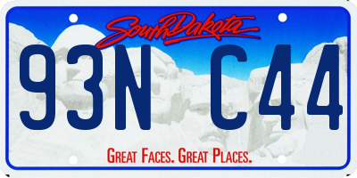 SD license plate 93NC44