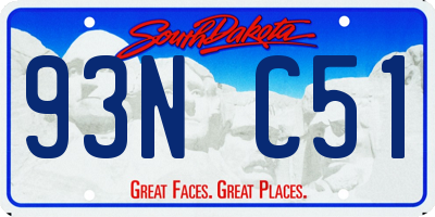 SD license plate 93NC51