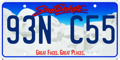 SD license plate 93NC55