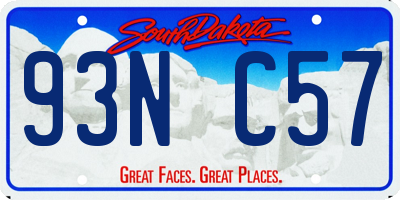 SD license plate 93NC57