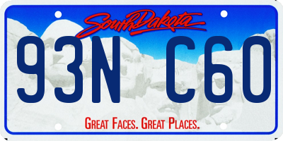 SD license plate 93NC60