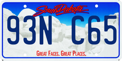 SD license plate 93NC65