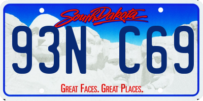 SD license plate 93NC69
