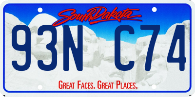 SD license plate 93NC74