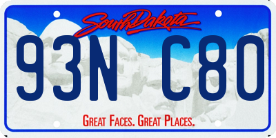 SD license plate 93NC80