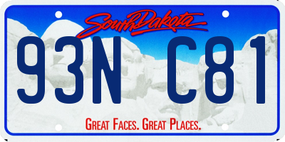 SD license plate 93NC81