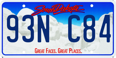 SD license plate 93NC84