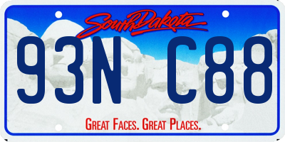 SD license plate 93NC88