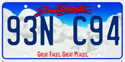 SD license plate 93NC94