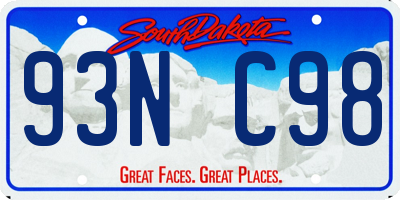 SD license plate 93NC98