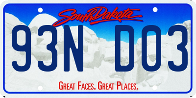 SD license plate 93ND03