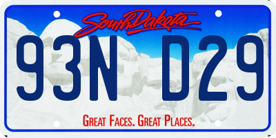SD license plate 93ND29