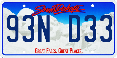 SD license plate 93ND33