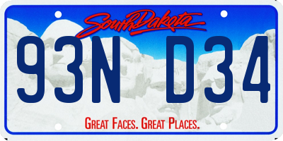 SD license plate 93ND34
