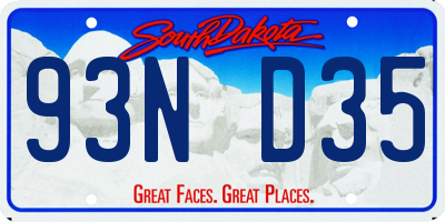 SD license plate 93ND35