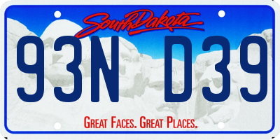 SD license plate 93ND39