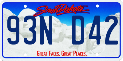 SD license plate 93ND42