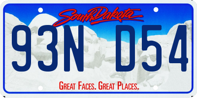 SD license plate 93ND54
