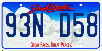 SD license plate 93ND58
