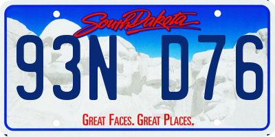 SD license plate 93ND76
