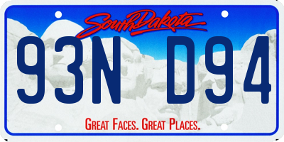 SD license plate 93ND94