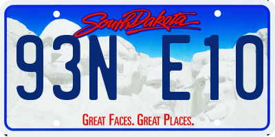 SD license plate 93NE10