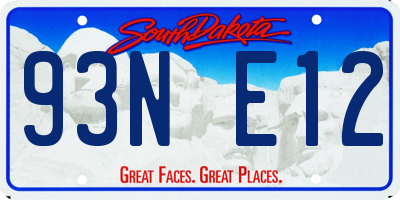 SD license plate 93NE12