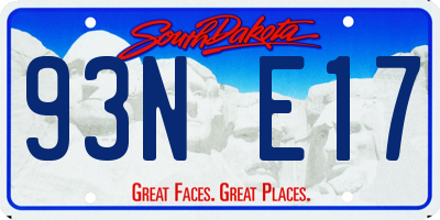 SD license plate 93NE17