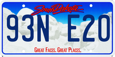 SD license plate 93NE20