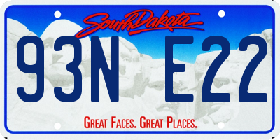 SD license plate 93NE22
