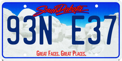 SD license plate 93NE37