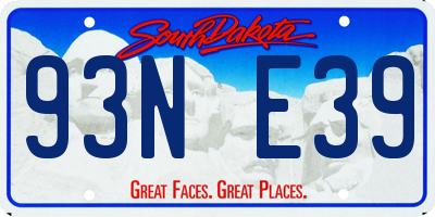 SD license plate 93NE39