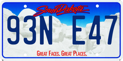 SD license plate 93NE47