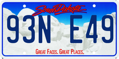 SD license plate 93NE49