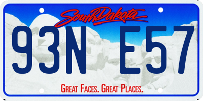 SD license plate 93NE57