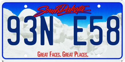 SD license plate 93NE58