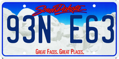 SD license plate 93NE63