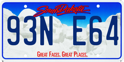 SD license plate 93NE64