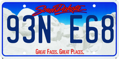 SD license plate 93NE68