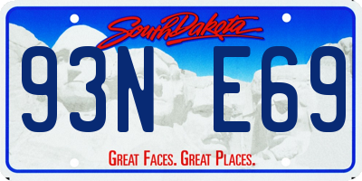 SD license plate 93NE69