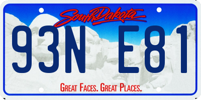 SD license plate 93NE81