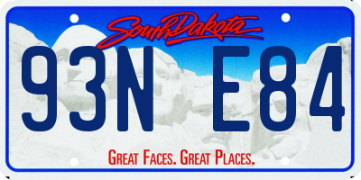 SD license plate 93NE84