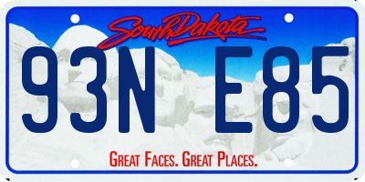 SD license plate 93NE85