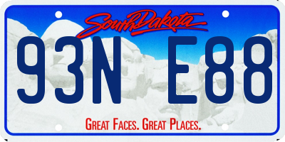 SD license plate 93NE88
